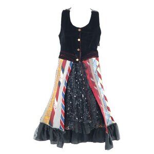 Vintage Sequin Tie Dress Women's XS Black Burningman Costume Cosplay Festival